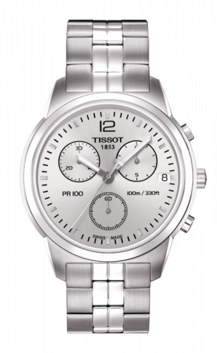 Tissot PR 100 Chronograph Quartz 38 Stainless Steel / Silver / Bracelet T049.417.11.037.00 Tissot PR 100 Chronograph Quartz 38 Stainless Steel / Silver / Bracelet T049.417.11.037.00