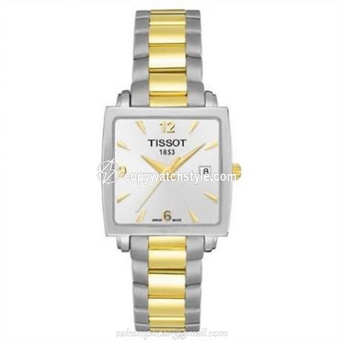 Tissot Everytime Square Stainless Steel / Yellow Gold PVD / Silver / Bracelet T057.310.22.037.00