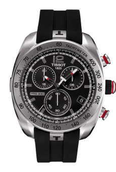 Tissot PRS 330 Quartz Chronograph 44 Stainless Steel / Black / Rubber T076.417.17.057.00