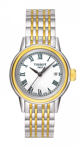 Tissot Carson Quartz 29.7 Stainless Steel / Yellow Gold PVD / White / Bracelet T085.210.22.013.00
