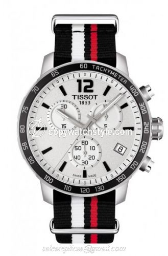 Tissot Quickster Chronograph Stainless Steel / Silver / NATO T095.417.17.037.01 Tissot Quickster Chronograph Stainless Steel / Silver / NATO T095.417.17.037.01