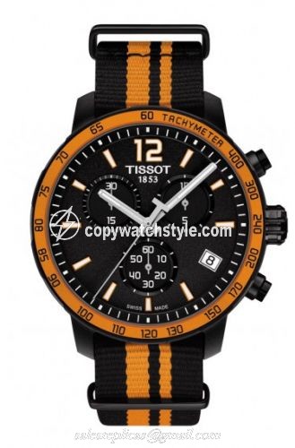 Tissot Quickster Chronograph PVD / Orange / NATO T095.417.37.057.00 Tissot Quickster Chronograph PVD / Orange / NATO T095.417.37.057.00