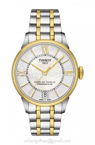Tissot Chemin des Tourelles Powermatic 32 Stainless Steel / Yellow Gold PVD / MOP / Bracelet T099.207.22.118.00 Tissot Chemin des Tourelles Powermatic 32 Stainless Steel / Yellow Gold PVD / MOP / Bracelet T099.207.22.118.00