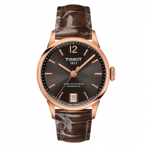 Tissot Chemin Des Tourelles Powermatic 80 32 Rose Gold PVD / Brown / Strap T099.207.36.447.00 Tissot Chemin Des Tourelles Powermatic 80 32 Rose Gold PVD / Brown / Strap T099.207.36.447.00