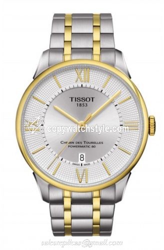 Tissot Chemin des Tourelles Powermatic 80 Two Tone / Silver Roman / Bracelet T099.407.22.038.00