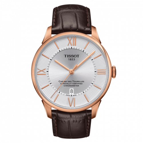 Tissot Chemin Des Tourelles Powermatic 80 COSC 42 Rose Gold PVD / Silver / Strap T099.408.36.038.00 Tissot Chemin Des Tourelles Powermatic 80 COSC 42 Rose Gold PVD / Silver / Strap T099.408.36.038.00