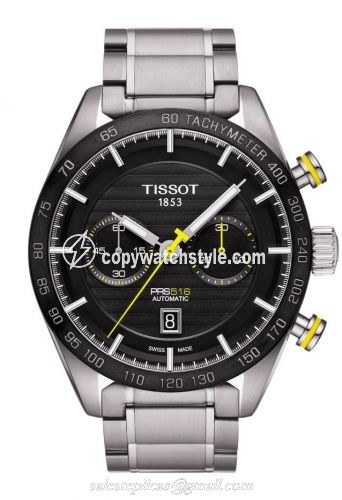 Tissot PRS 516 Automatic Chronograph 45 Stainless Steel / Black / Bracelet T100.427.11.051.00 Tissot PRS 516 Automatic Chronograph 45 Stainless Steel / Black / Bracelet T100.427.11.051.00