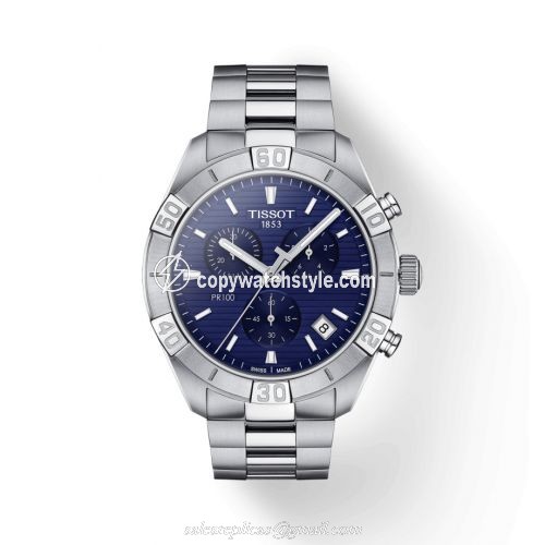 Tissot PR 100 Sport Gent Chronograph Stainless Steel / Blue / Bracelet T101.617.11.041.00