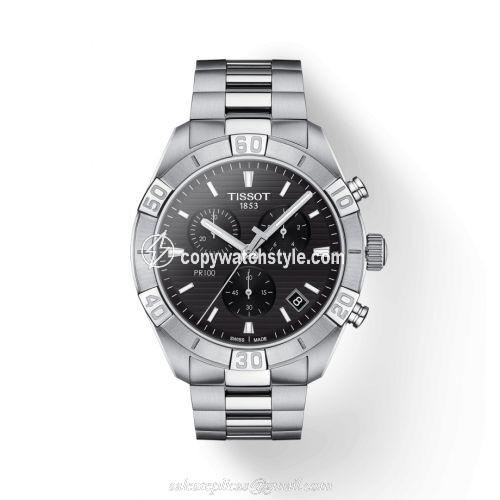 Tissot PR 100 Sport Gent Chronograph Stainless Steel / Black / Bracelet T101.617.11.051.00