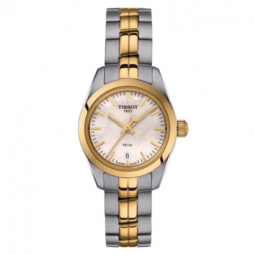 Tissot PR 100 Quartz Stainless Steel / Yelllow Gold PVD / MOP / Bracelet T101.010.22.111.00 Tissot PR 100 Quartz Stainless Steel / Yelllow Gold PVD / MOP / Bracelet T101.010.22.111.00