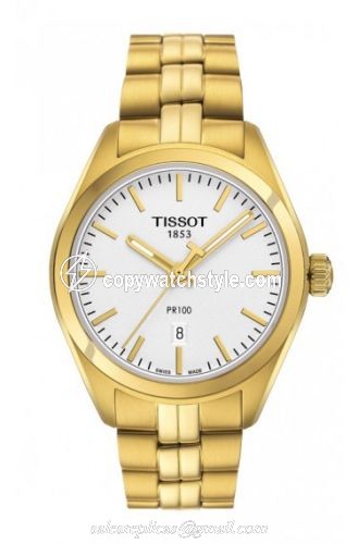 Tissot PR 100 Quartz 33 Yellow Gold PVD / Silver / Bracelet T101.210.33.031.00 Tissot PR 100 Quartz 33 Yellow Gold PVD / Silver / Bracelet T101.210.33.031.00