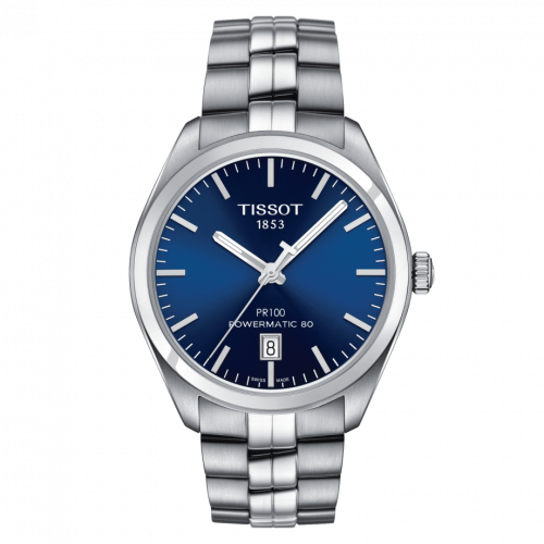 Tissot PR 100 Powermatic 80 39 Stainless Steel / Blue / Bracelet T101.407.11.041.00