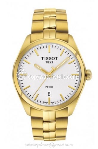 Tissot PR 100 Quartz 39 Yellow Gold PVD / Silver / Bracelet T101.410.33.031.00 Tissot PR 100 Quartz 39 Yellow Gold PVD / Silver / Bracelet T101.410.33.031.00