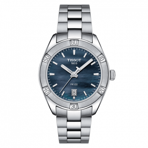 Tissot PR 100 Sport Chic 36 Stainless Steel / Black MOP / Bracelet T101.910.11.121.00
