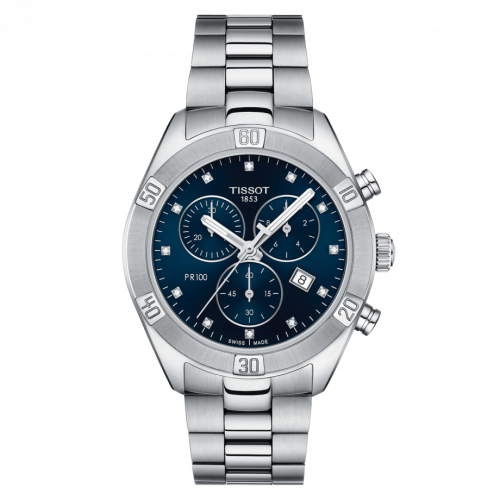 Tissot PR 100 Sport Chic Chronograph 38 Stainless Steel / Blue / Bracelet T101.917.11.046.00 Tissot PR 100 Sport Chic Chronograph 38 Stainless Steel / Blue / Bracelet T101.917.11.046.00