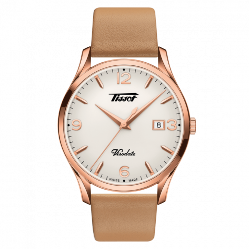 Tissot Visodate Quartz 40 Rose Gold PVD / Silver / Strap T118.410.36.277.01