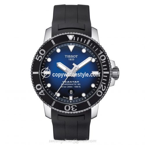 Tissot Seastar 1000 Powermatic 80 43 Stainless Steel / Gradient Blue / Rubber T120.407.17.041.00 Tissot Seastar 1000 Powermatic 80 43 Stainless Steel / Gradient Blue / Rubber T120.407.17.041.00