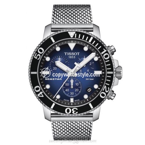Tissot Seastar 1000 Chronograph Quartz 45.5 Stainless Steel / Gradient Blue / Mesh T120.417.11.041.02 Tissot Seastar 1000 Chronograph Quartz 45.5 Stainless Steel / Gradient Blue / Mesh T120.417.11.041.02
