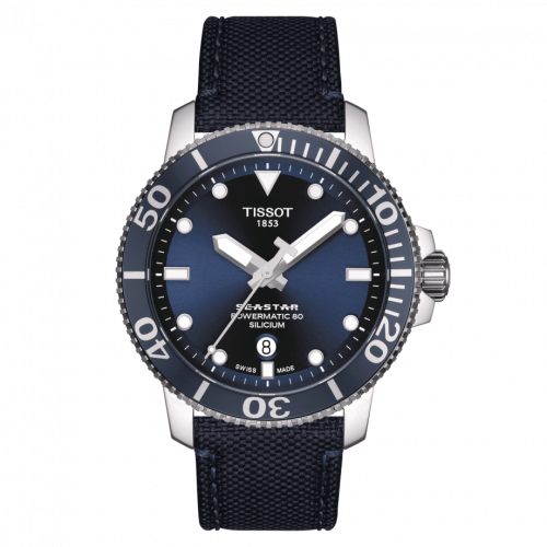 Tissot Seastar 1000 Powermatic 80 Silicium 43 Stainless Steel / Blue / Fabric T120.407.17.041.01 Tissot Seastar 1000 Powermatic 80 Silicium 43 Stainless Steel / Blue / Fabric T120.407.17.041.01