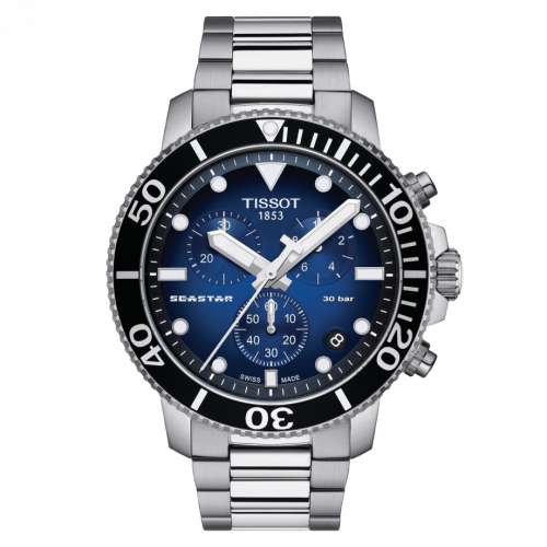 Tissot Seastar 1000 Chronograph Quartz 45.5 Stainless Steel / Gradient Blue / Bracelet T120.417.11.041.01