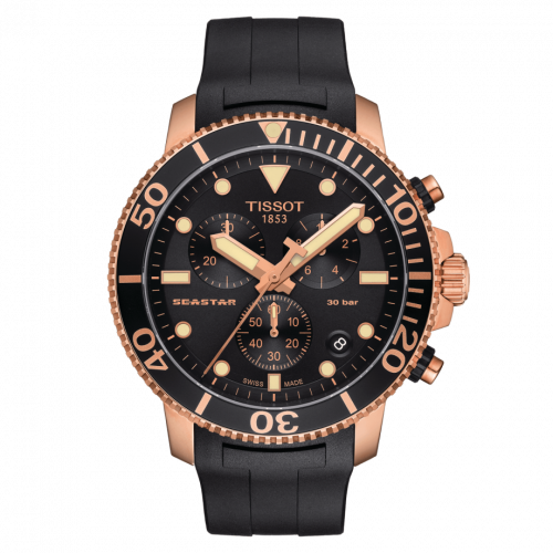 Tissot Seastar 1000 Chronograph Quartz 45.5 Rose Gold PVD / Black / Rubber T120.417.37.051.00 Tissot Seastar 1000 Chronograph Quartz 45.5 Rose Gold PVD / Black / Rubber T120.417.37.051.00