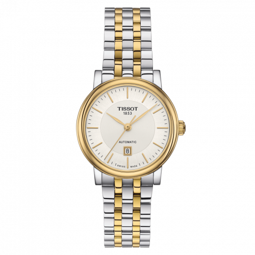 Tissot Carson Premium Automatic 30 Stainless Steel / Yellow Gold PVD / Silver / Bracelet T122.207.22.031.00