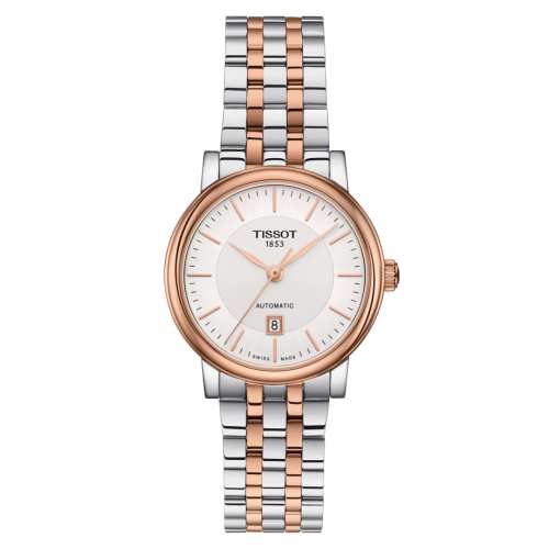 Tissot Carson Premium Automatic 30 Stainless Steel / Rose Gold PVD / Silver / Bracelet T122.207.22.031.01
