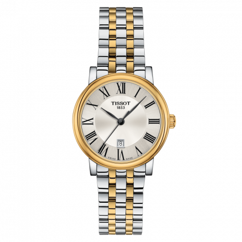 Tissot Carson Premium Quartz 30 Stainless Steel / Yellow Gold PVD / Silver / Bracelet T122.210.22.033.00 Tissot Carson Premium Quartz 30 Stainless Steel / Yellow Gold PVD / Silver / Bracelet T122.210.22.033.00