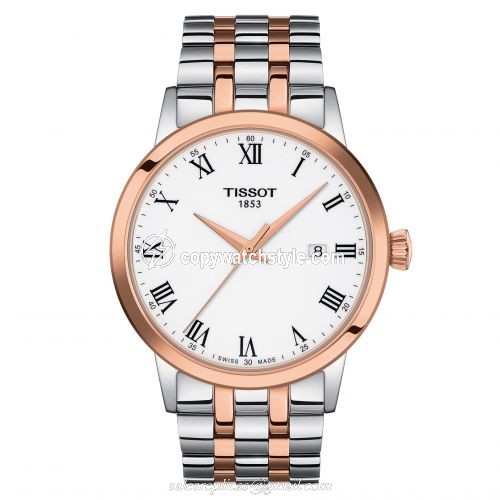 Tissot Dream Quartz 42 Two Tone / White / Bracelet T129.410.22.013.00 Tissot Dream Quartz 42 Two Tone / White / Bracelet T129.410.22.013.00
