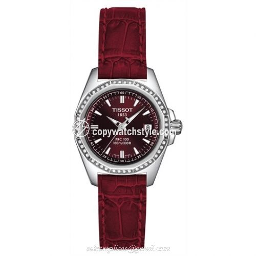 Tissot PRC 100 Quartz 29.7 Stainless Steel / Red / Strap T22.1.161.81