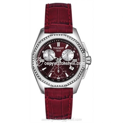 Tissot PRC 100 Chronograph Quartz 34.8 Stainless Steel / Red / Strap T22.1.466.81 Tissot PRC 100 Chronograph Quartz 34.8 Stainless Steel / Red / Strap T22.1.466.81