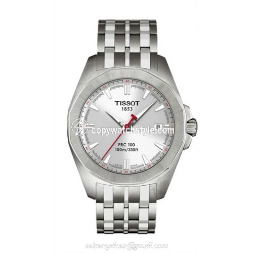Tissot PRC 100 Quartz 41.3 Stainless Steel / Silver / Bracelet T22.1.581.31 Tissot PRC 100 Quartz 41.3 Stainless Steel / Silver / Bracelet T22.1.581.31