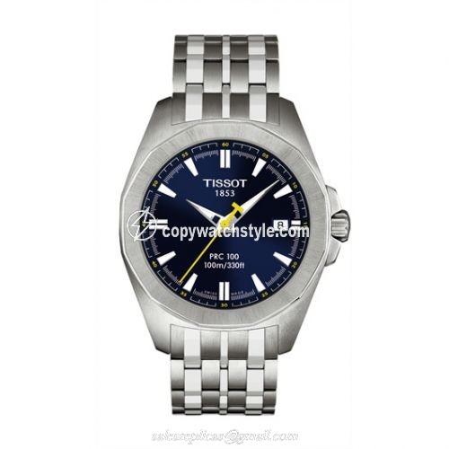 Tissot PRC 100 Quartz 41.3 Stainless Steel / Blue / Bracelet T22.1.581.41 Tissot PRC 100 Quartz 41.3 Stainless Steel / Blue / Bracelet T22.1.581.41