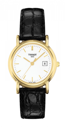 Tissot Carson Quartz 26.8 Yellow Gold / Silver / Strap T71.3.129.11 Tissot Carson Quartz 26.8 Yellow Gold / Silver / Strap T71.3.129.11