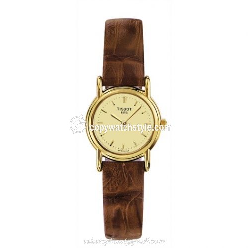 Tissot Carson Quartz 22 Yellow Gold / Champagne / Strap T71.3.130.21 Tissot Carson Quartz 22 Yellow Gold / Champagne / Strap T71.3.130.21