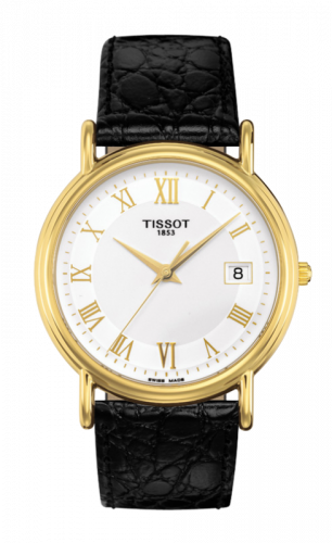 Tissot Carson Quartz 33.7 Yellow Gold / Silver / Strap T71.3.429.13 Tissot Carson Quartz 33.7 Yellow Gold / Silver / Strap T71.3.429.13