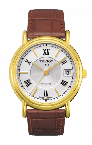 Tissot Carson Automatic 35.5 Yellow Gold / Silver / Strap T71.3.468.33