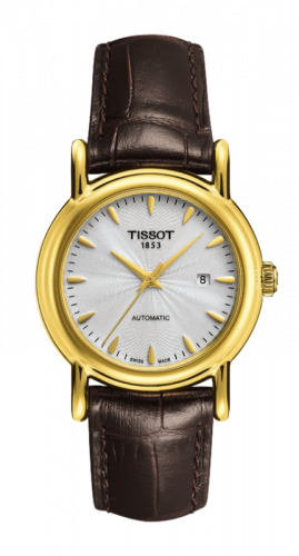 Tissot Carson Automatic 29.7 Yellow Gold / Silver / Strap T907.007.16.031.00 Tissot Carson Automatic 29.7 Yellow Gold / Silver / Strap T907.007.16.031.00