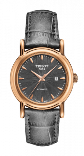 Tissot Carson Automatic 29.7 Rose Gold / Grey / Strap T907.007.76.081.00 Tissot Carson Automatic 29.7 Rose Gold / Grey / Strap T907.007.76.081.00