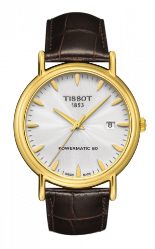 Tissot Carson Powermatic 80 40 Yellow Gold / Silver / Strap T907.407.16.031.00 Tissot Carson Powermatic 80 40 Yellow Gold / Silver / Strap T907.407.16.031.00