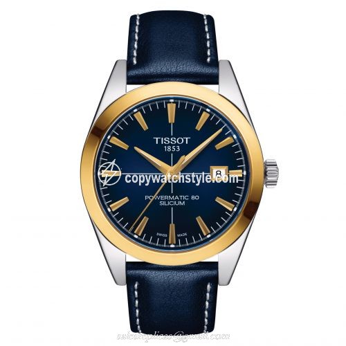 Tissot Gentleman Powermatic Stainless Steel / Yellow Gold / Blue / Strap T927.407.46.041.01 Tissot Gentleman Powermatic Stainless Steel / Yellow Gold / Blue / Strap T927.407.46.041.01