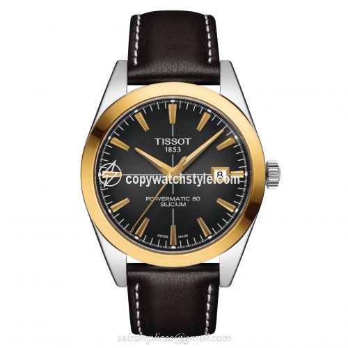 Tissot Gentleman Powermatic Stainless Steel / Yellow Gold / Grey / Strap T927.407.46.061.01 Tissot Gentleman Powermatic Stainless Steel / Yellow Gold / Grey / Strap T927.407.46.061.01