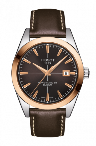 Tissot Gentleman Powermatic Stainless Steel / Red Gold / Brown / Strap T927.407.46.291.00 Tissot Gentleman Powermatic Stainless Steel / Red Gold / Brown / Strap T927.407.46.291.00