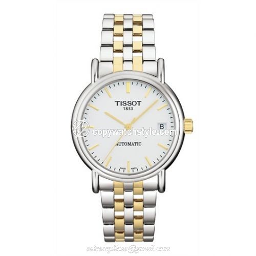 Tissot Carson Automatic 35.5 Stainless Steel / Yellow Gold PVD / Silver / Bracelet T95.2.483.31 Tissot Carson Automatic 35.5 Stainless Steel / Yellow Gold PVD / Silver / Bracelet T95.2.483.31