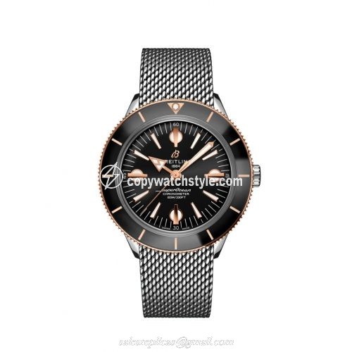 Breitling Superocean Heritage '57 Stainless Steel / Red Gold / Black / Mesh U10370121B1A1 Breitling Superocean Heritage '57 Stainless Steel / Red Gold / Black / Mesh U10370121B1A1