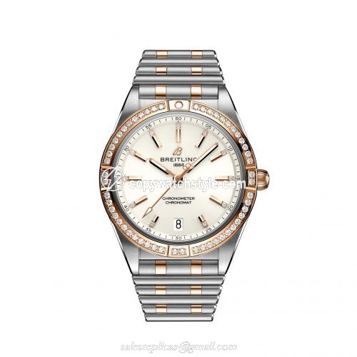 Breitling Chronomat Automatic 36 Stainless Steel / Red Gold - Diamond / White / Rouleaux U10380591A1U1 Breitling Chronomat Automatic 36 Stainless Steel / Red Gold - Diamond / White / Rouleaux U10380591A1U1