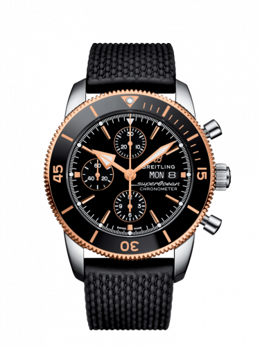 Breitling Superocean Heritage II Chronograph 44 Stainless Steel / Rose Gold / Black / Rubber / Folding U13313121B1S1