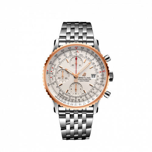 Breitling Navitimer 1 Chronograph 41 Stainless Steel / Red Gold / Silver / Bracelet U13324211G1A1 Breitling Navitimer 1 Chronograph 41 Stainless Steel / Red Gold / Silver / Bracelet U13324211G1A1