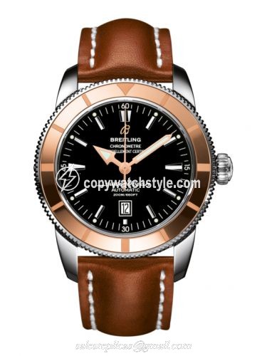 Breitling Superocean Heritage 46 Stainless Steel / Red Gold / Black / Calf U1732012.B868.439X Breitling Superocean Heritage 46 Stainless Steel / Red Gold / Black / Calf U1732012.B868.439X
