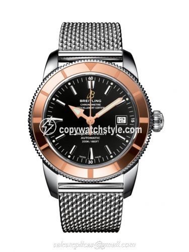 Breitling Superocean Heritage 42 Stainless Steel / Red Gold / Volcano Black / Milanese U1732112.BA61.154A